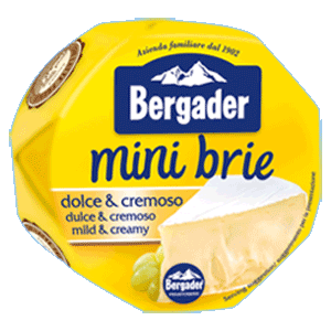 Formaggio Mini Brie Dolce e Cremoso Bergader 