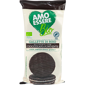 Gallette di Riso Ricoperte di Cioccolato Fondente Amo Essere Bio