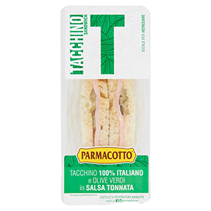 Sandwiches tacchino e olive verdi in salsa tonnata Parmacotto